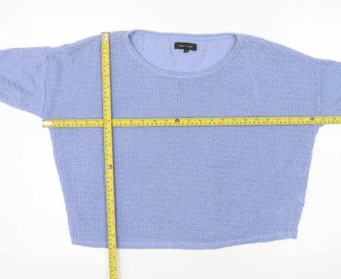New Look Women's Blue Pullover Sweatshirt Size 16 Knit Long Sleeve