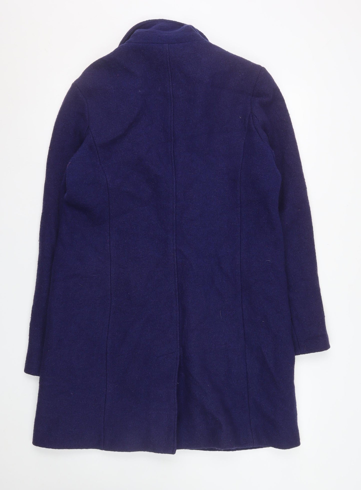 Lands' End Women’s Blue Wool Blend Mid-Length Overcoat Size 14