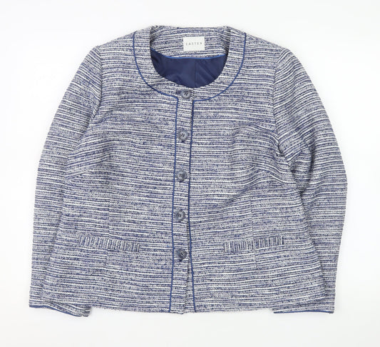 Eastex Women’s Blue Striped Woven Lined Blazer Jacket Size 16
