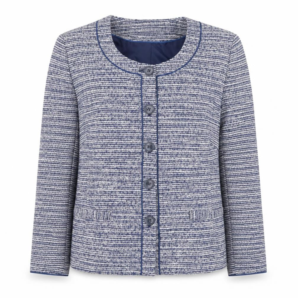 Eastex Women’s Blue Striped Woven Lined Blazer Jacket Size 16