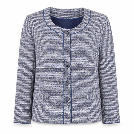 Eastex Women’s Blue Striped Woven Lined Blazer Jacket Size 16