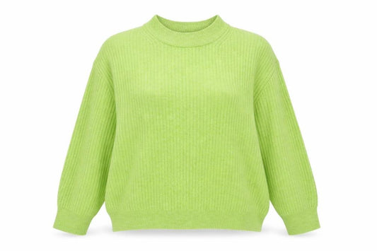 H&M Women Green Mock Neck Ribbed Knit Jumper Size 12