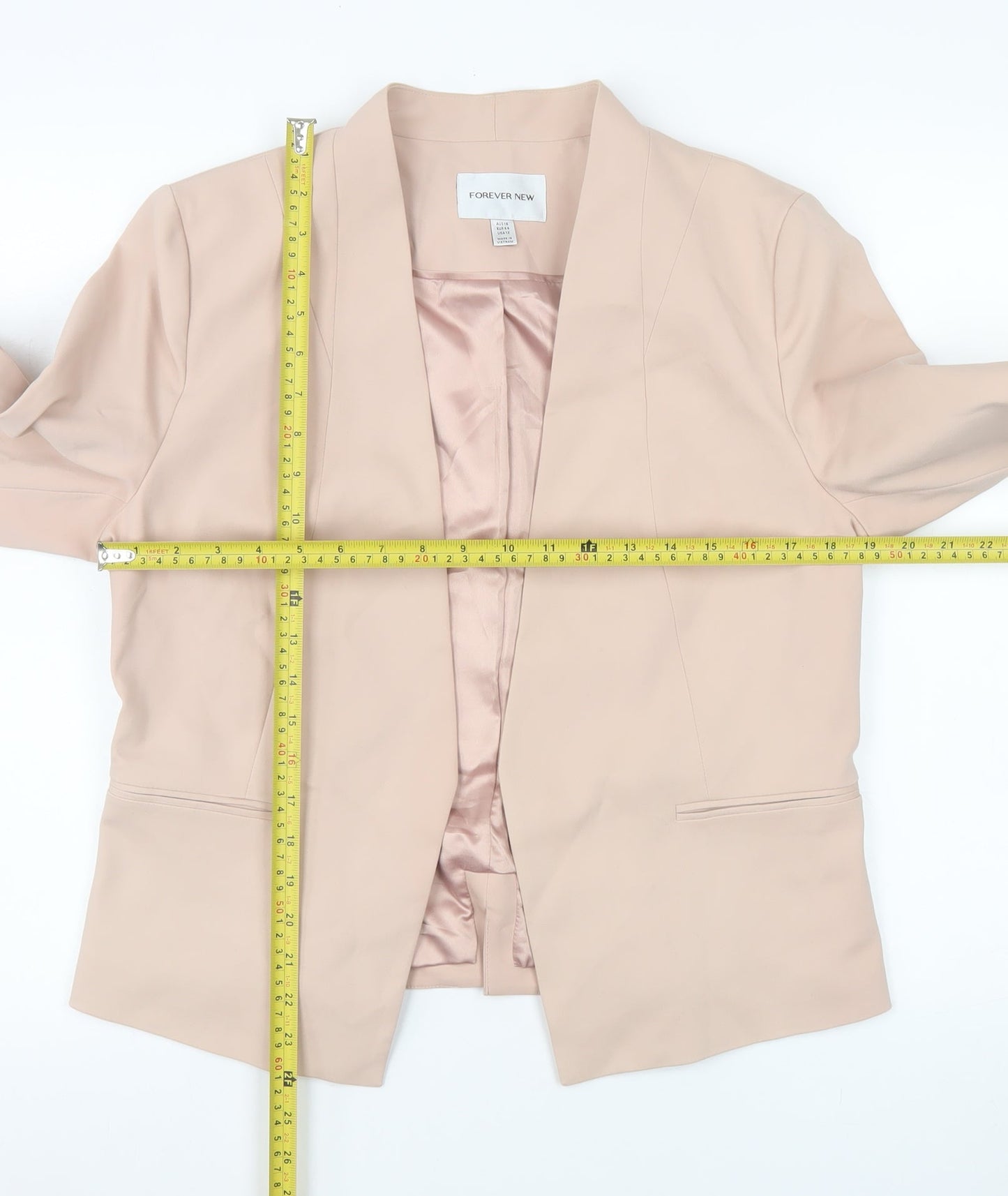 Forever New Women’s Beige Size 16 Tailored Shawl Lapel Blazer
