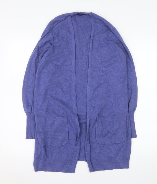 Marks and Spencer Women Blue M Open Front Long Sleeve Cardigan