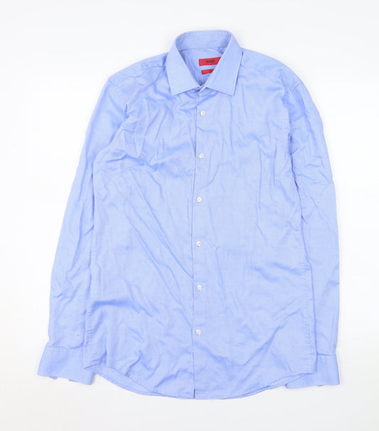 Hugo Boss Men's Blue Slim Fit Long Sleeve Dress Shirt Size 38