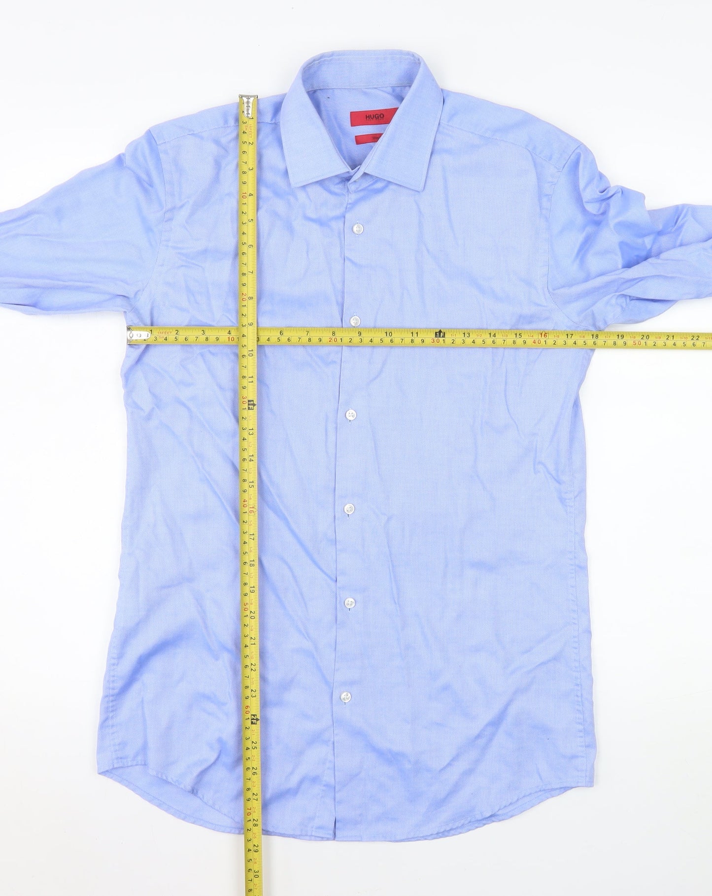 Hugo Boss Men's Blue Slim Fit Long Sleeve Dress Shirt Size 38
