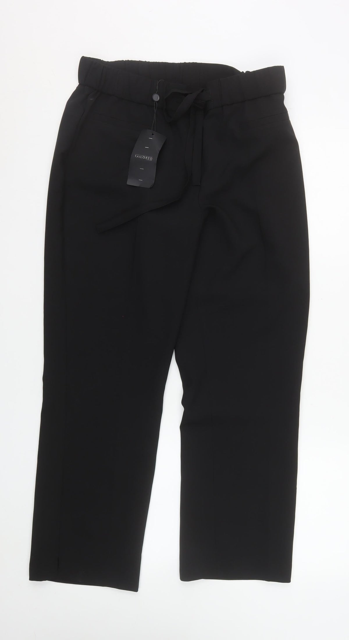 Women's Black Tailored Elastic Waist Trousers Size 12 Workwear