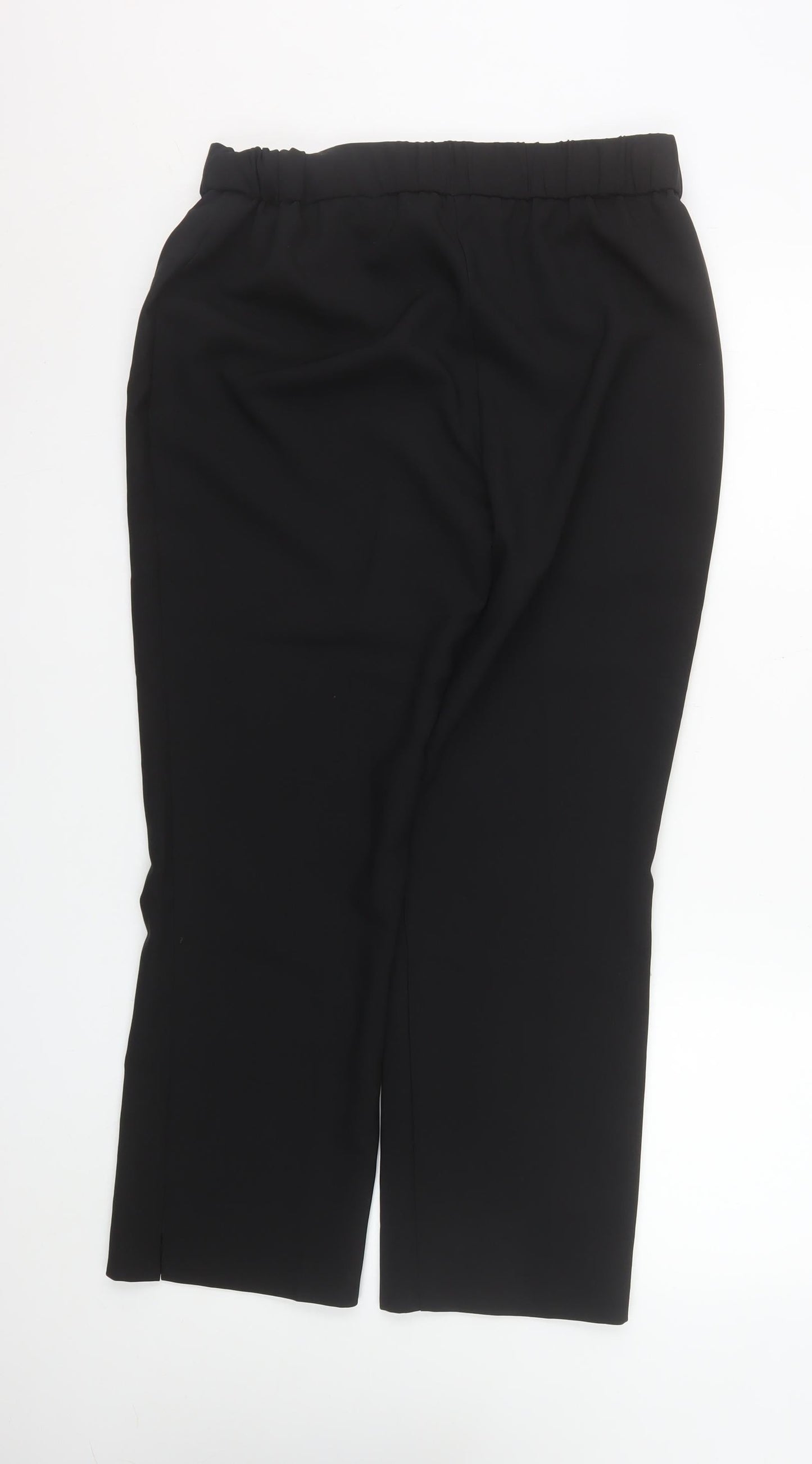 Women's Black Tailored Elastic Waist Trousers Size 12 Workwear