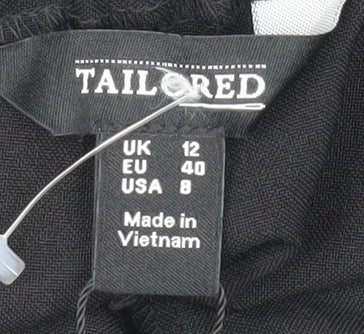 Women's Black Tailored Elastic Waist Trousers Size 12 Workwear
