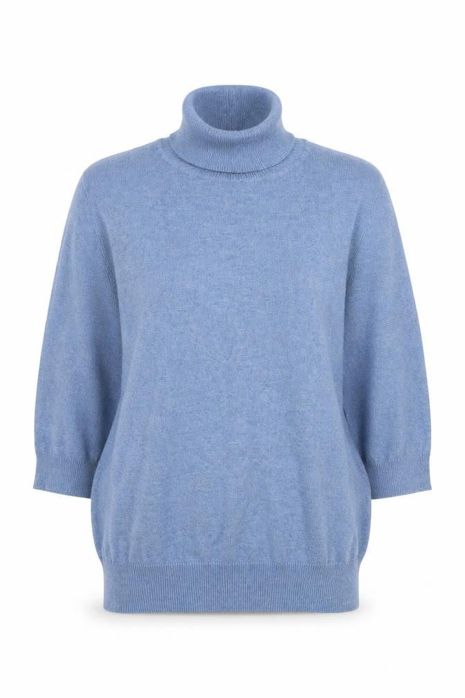 Marks & Spencer Women's Blue Roll Neck Knit Top Size 8