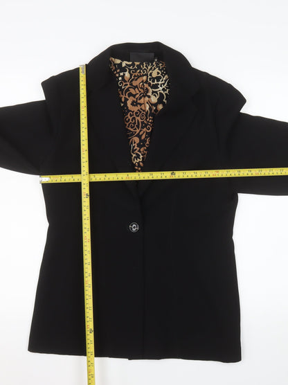 Warp + Weft Women's Black Blazer Size 12 Lined Single-Breasted Jacket