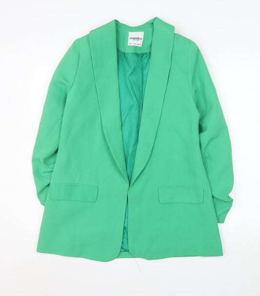 Maestro Woman Green Shawl Lapel Blazer Size 14 Regular Fit