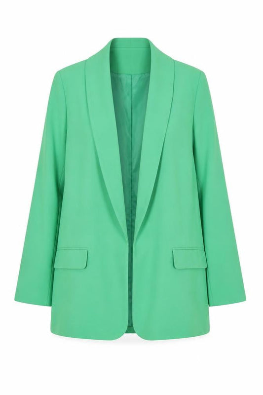 Maestro Woman Green Shawl Lapel Blazer Size 14 Regular Fit