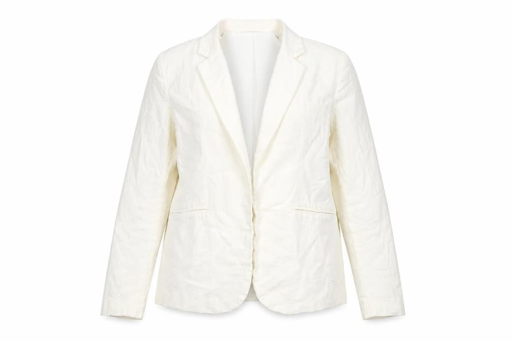 Eliane Rose Women's Ivory Linen Blend Single Breasted Blazer Size 14