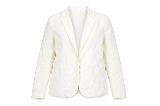 Eliane Rose Women's Ivory Linen Blend Single Breasted Blazer Size 14