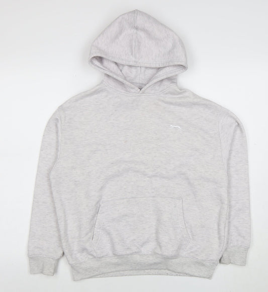 Slazenger Women’s Grey Pullover Hoodie UK 6 XXS Cotton Blend