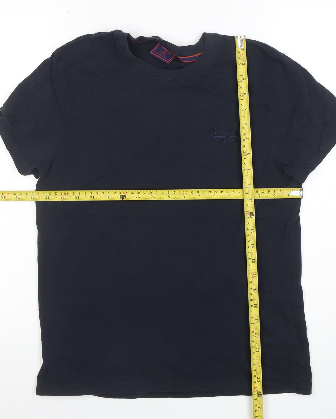 Superdry Men's Blue Organic Cotton Crew Neck T-Shirt Size M