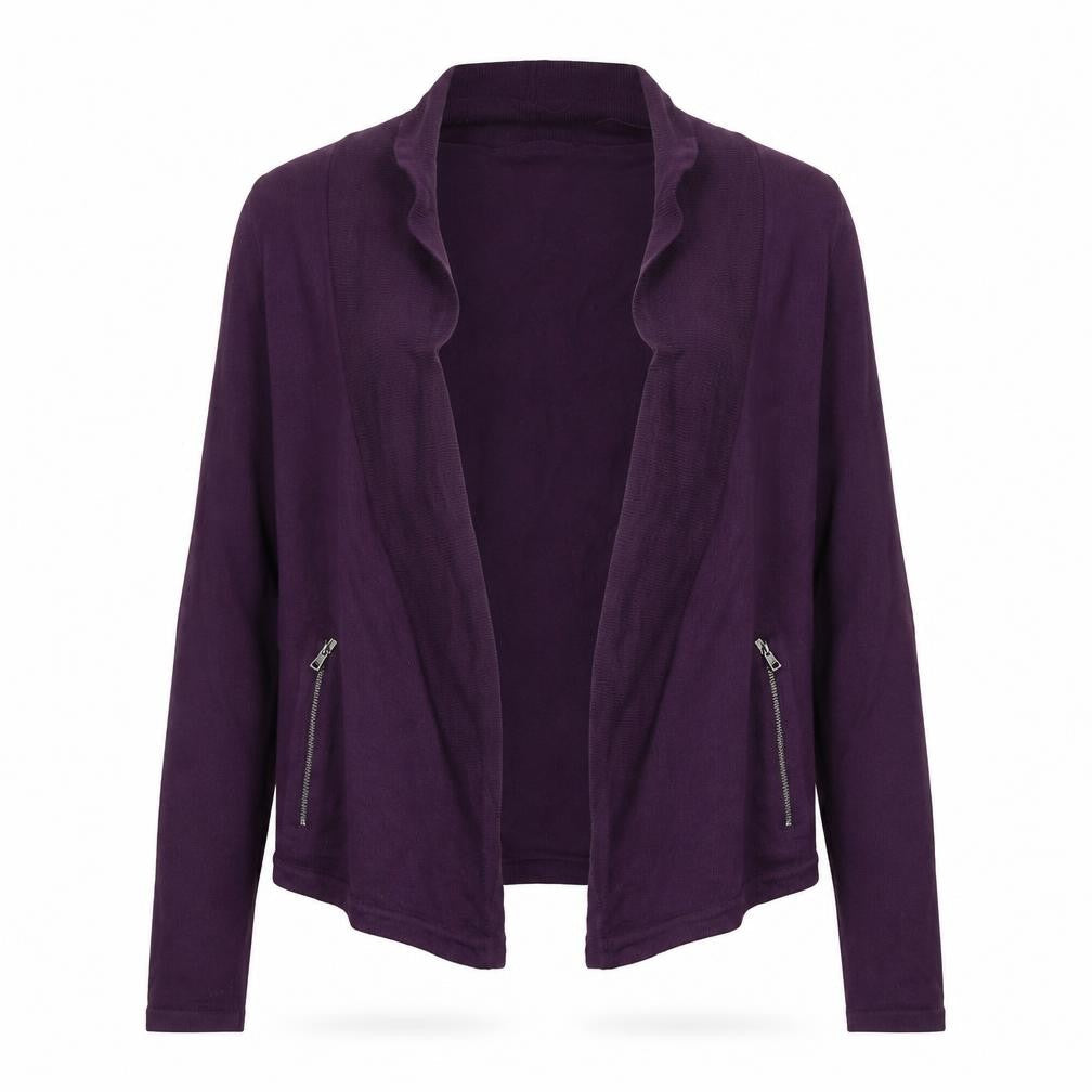 Marks & Spencer Women's Purple Size 10 Zip Accent Cardigan