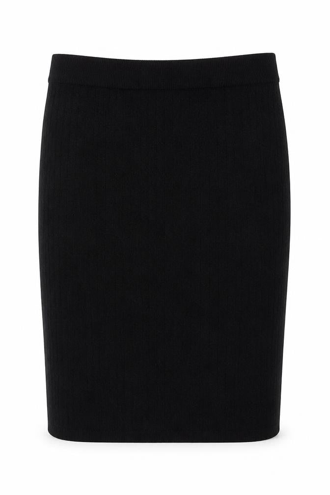 Jack Wills Women's Black Knit Stretch Pencil Skirt Size 10