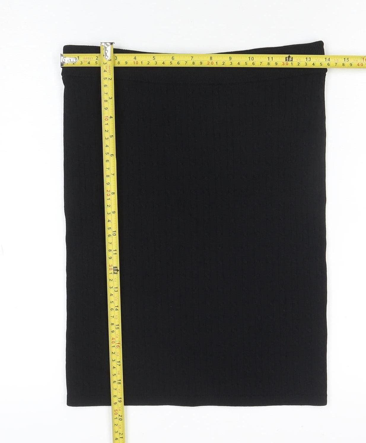 Jack Wills Women's Black Knit Stretch Pencil Skirt Size 10