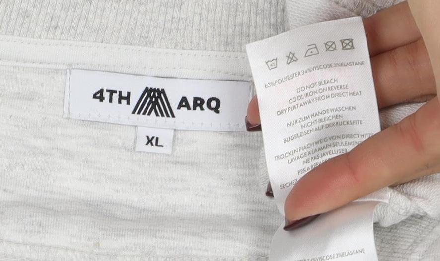 4TH ARQ Womens Grey XL Pullover Sweatshirt Crew Neck Casual