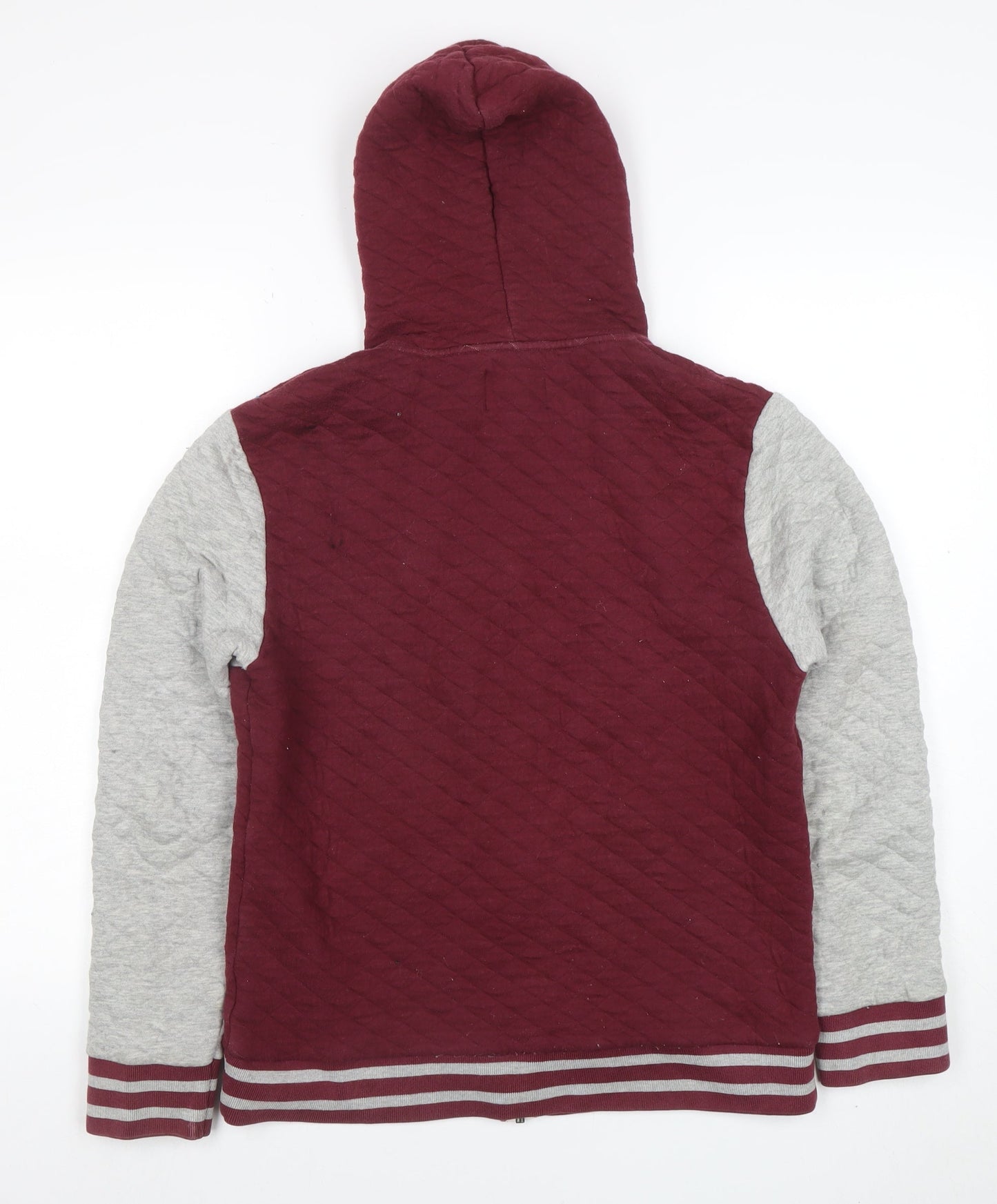 Burton Menswear Men’s Red Quilted Full Zip Hoodie Size S