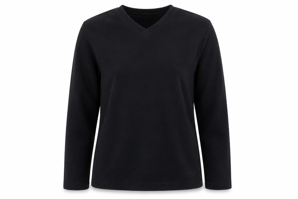 Peter Storm Women Black Size 18 V-Neck Fleece Pullover Sweatshirt