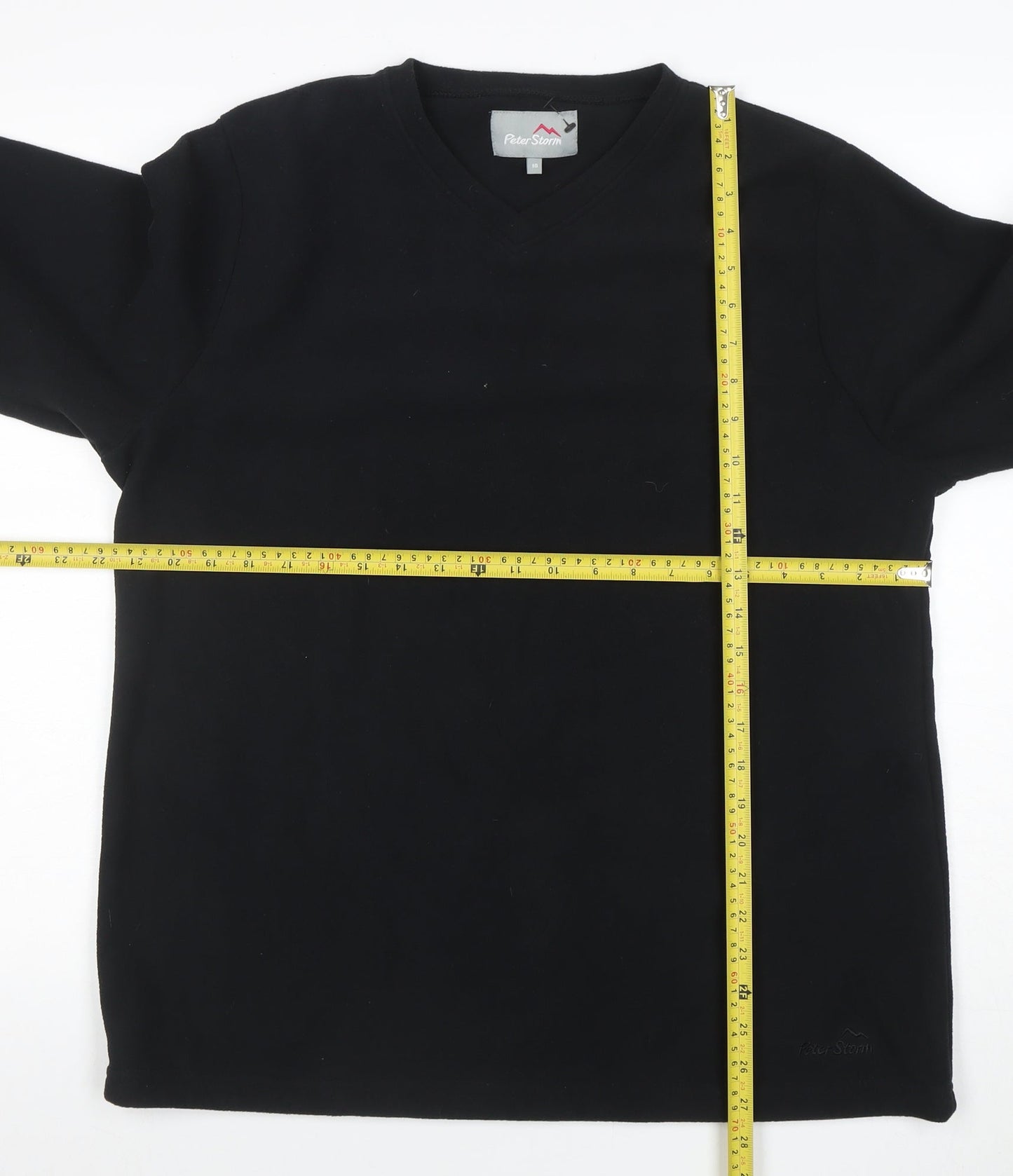 Peter Storm Women Black Size 18 V-Neck Fleece Pullover Sweatshirt