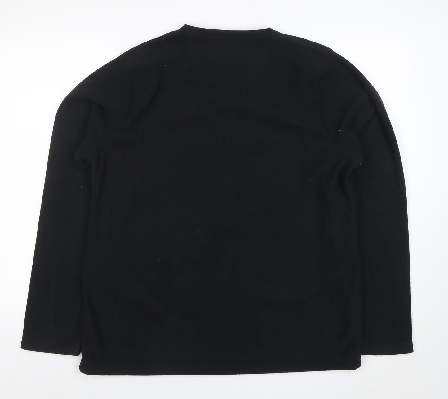 Peter Storm Women Black Size 18 V-Neck Fleece Pullover Sweatshirt