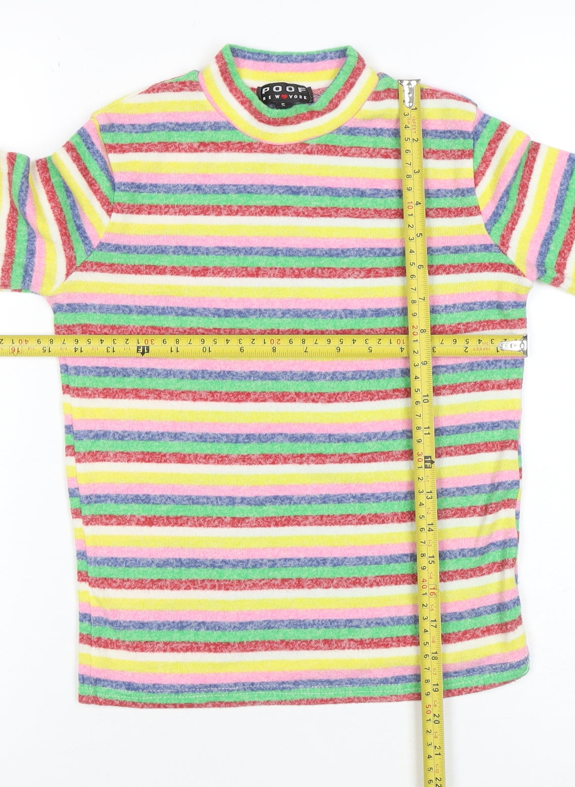 Poof New York Women’s Multicoloured Striped Mock Neck Jumper Size S