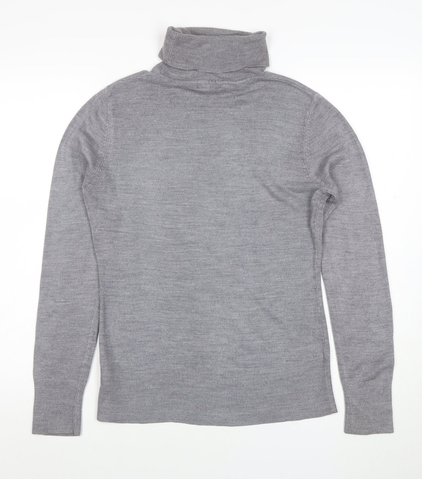 Next Women Grey Merino Wool Roll Neck Jumper Size 12