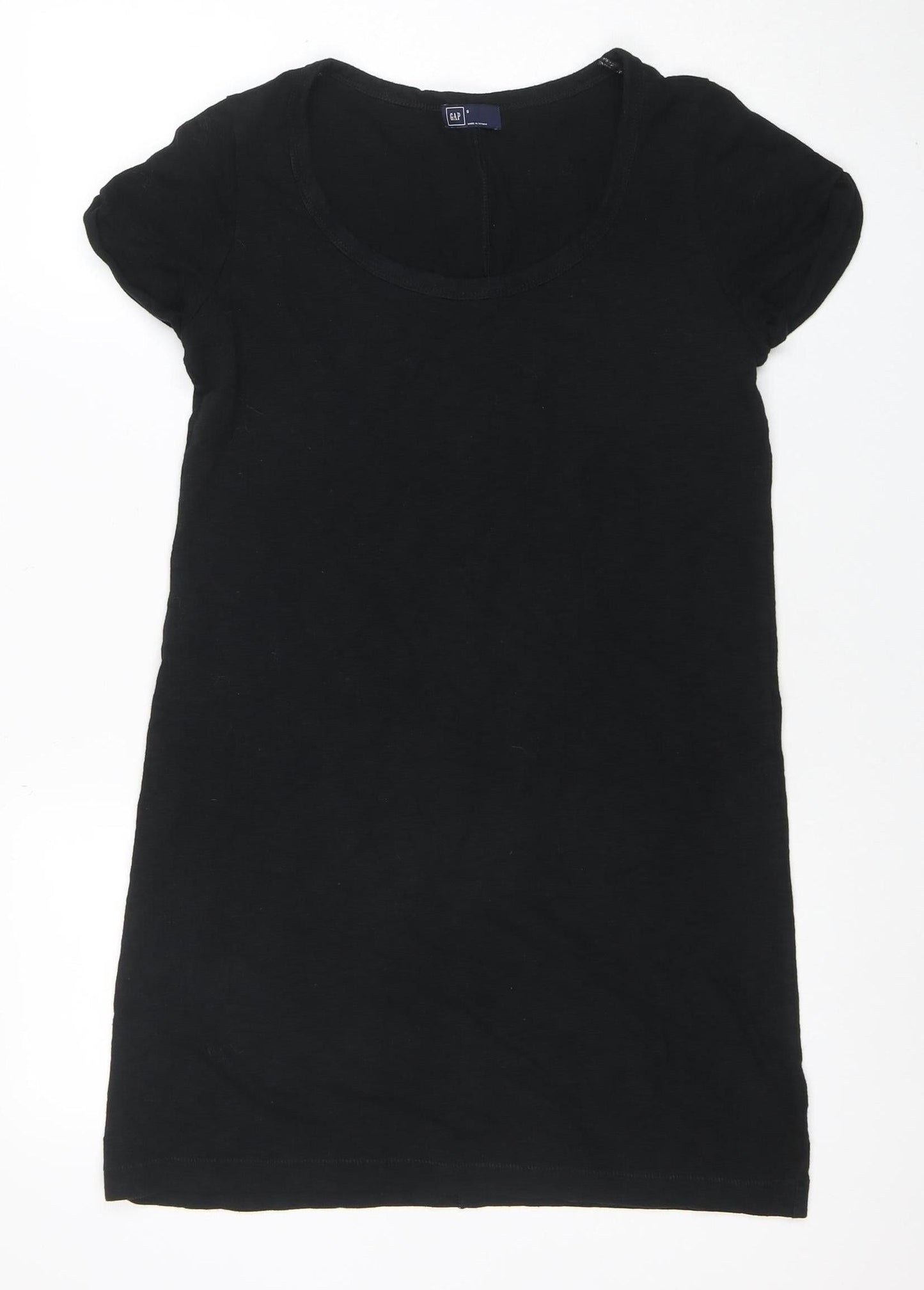 GAP Women Black Short Sleeve T-Shirt Dress Size S