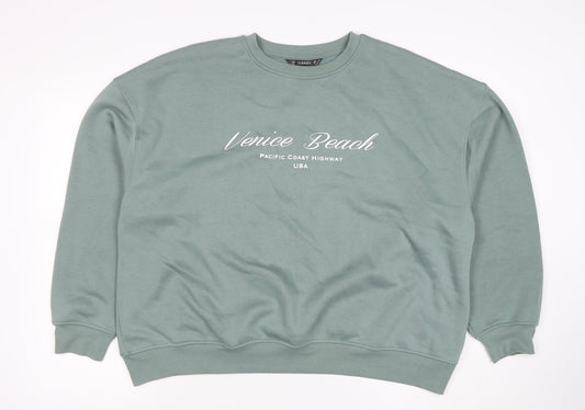Dunnes Women’s Sage Green Venice Beach Print Sweatshirt XL