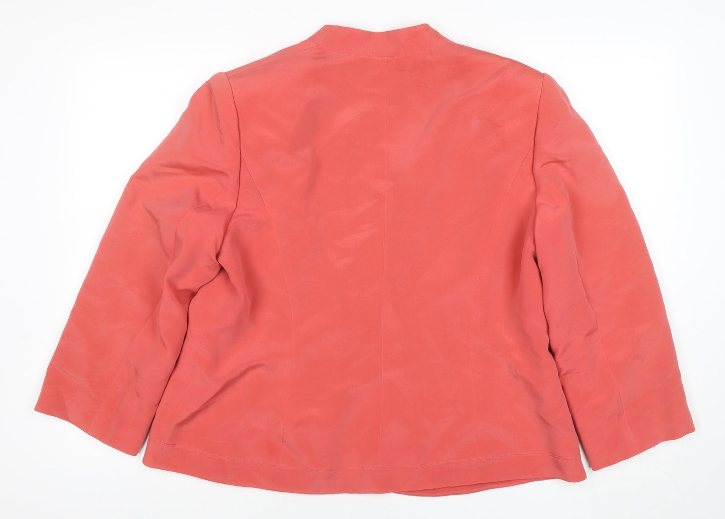 Windsmoor Women Pink Silk Lined Blazer Jacket UK 16 Shawl Collar
