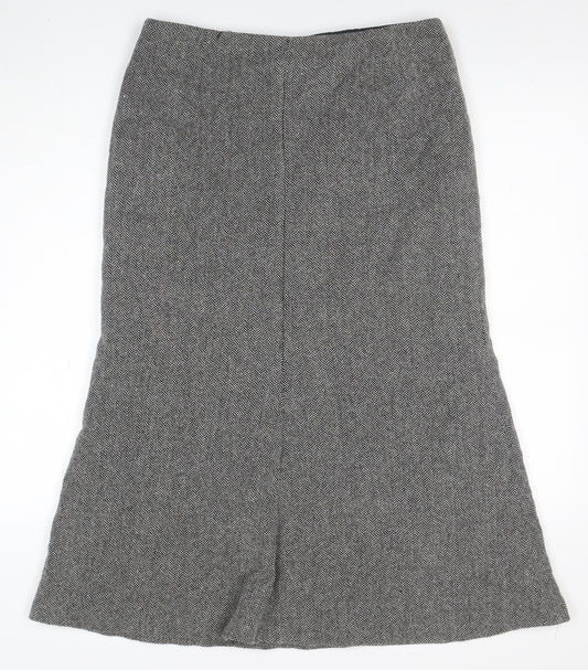 Marks and Spencer Womens Grey Wool Tweed Midi Pencil Skirt Size 14