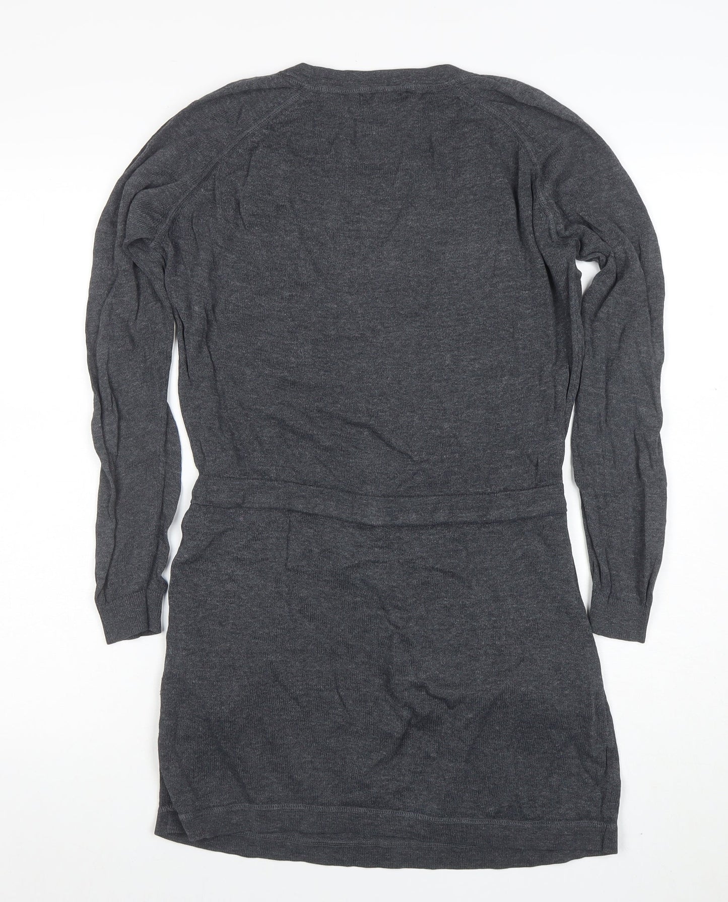 Kangol Women Grey XS Long Sleeve Knit Sweater Dress