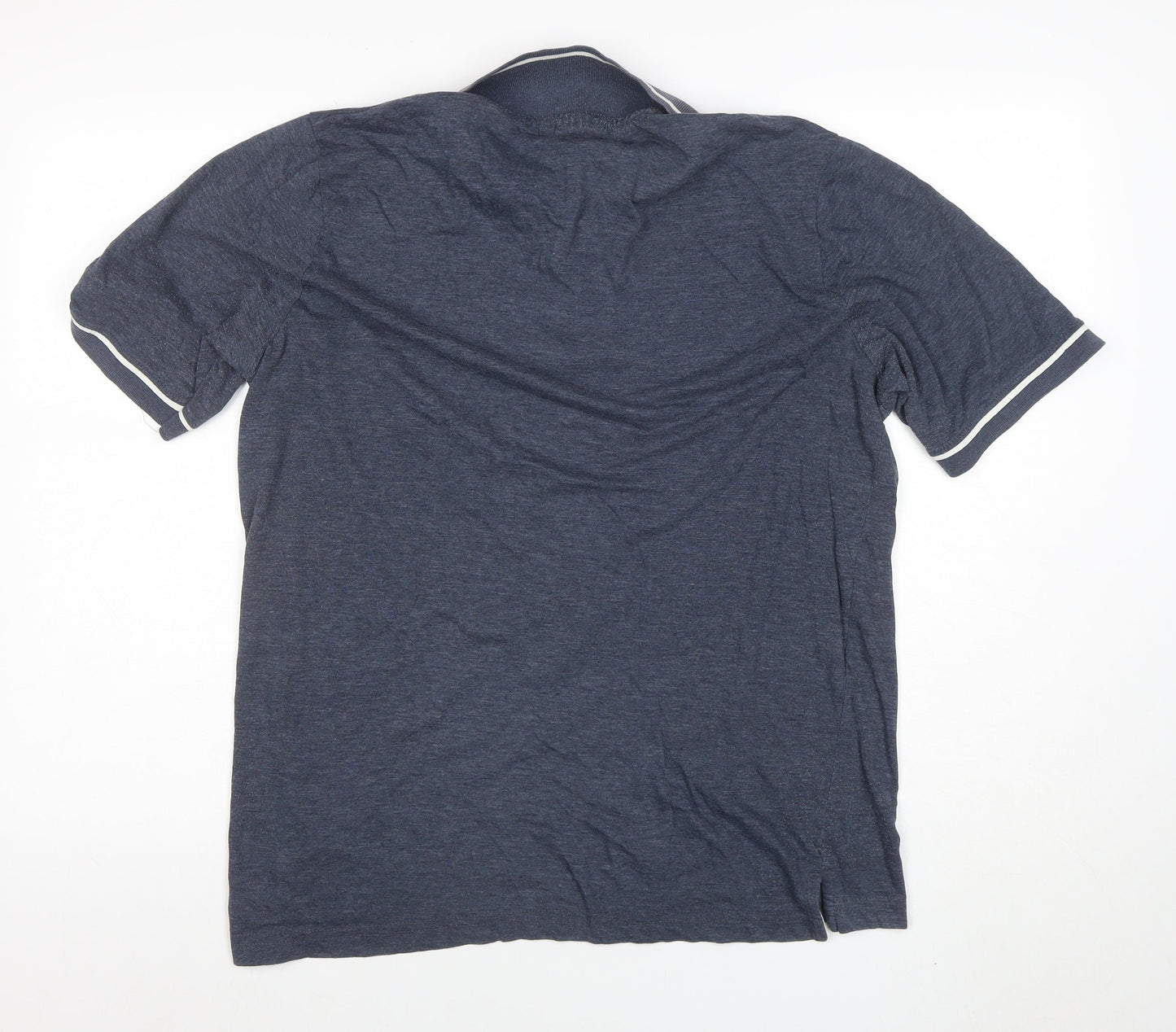 Lee Cooper Men's Blue Cotton Polo Shirt Size L Regular Fit