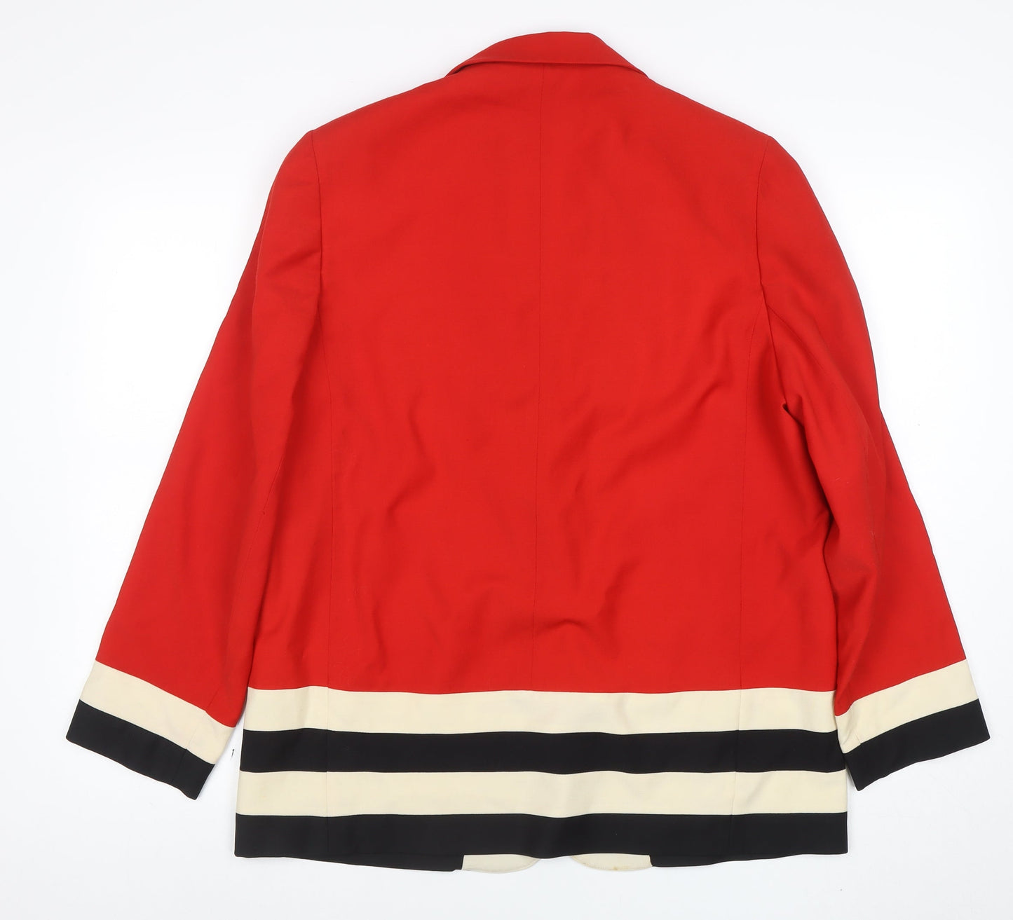 Cache D'or Womens Red Wool Blazer Size 16 Single-Breasted Tailored Jacket
