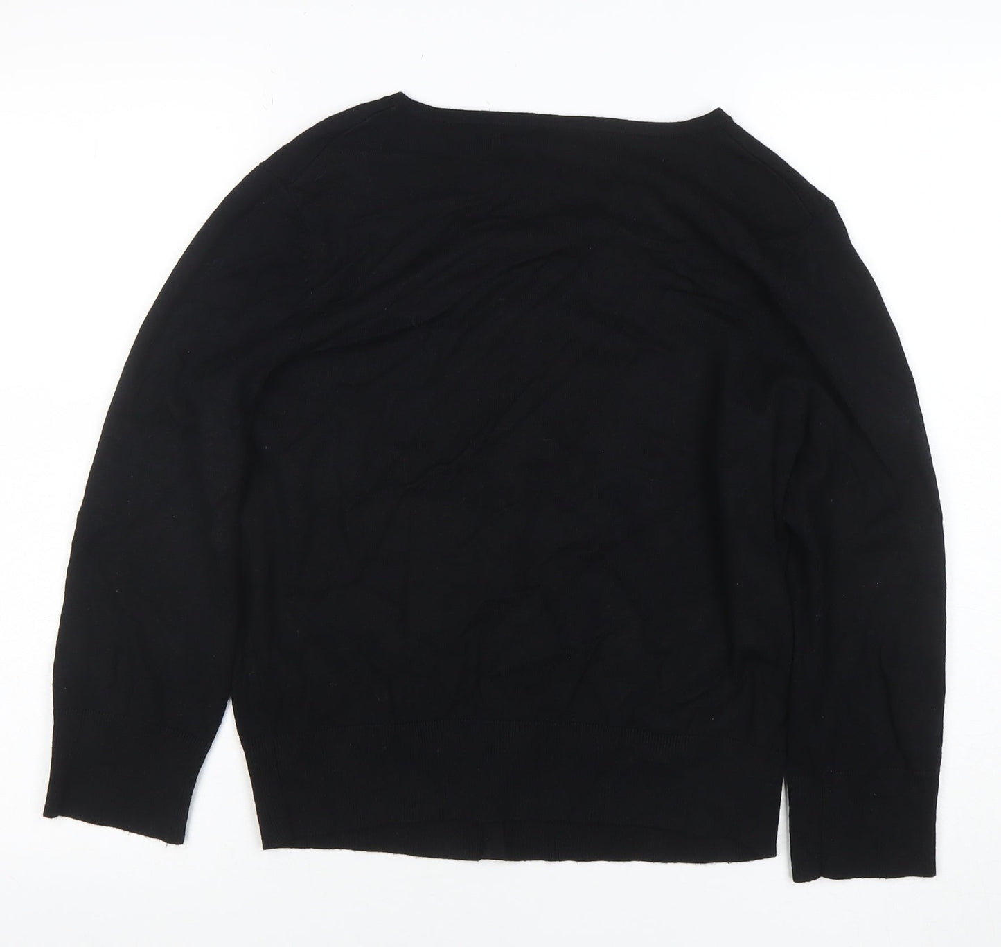 Cable & Gauge Women's Black L Knit Embroidered Cardigan