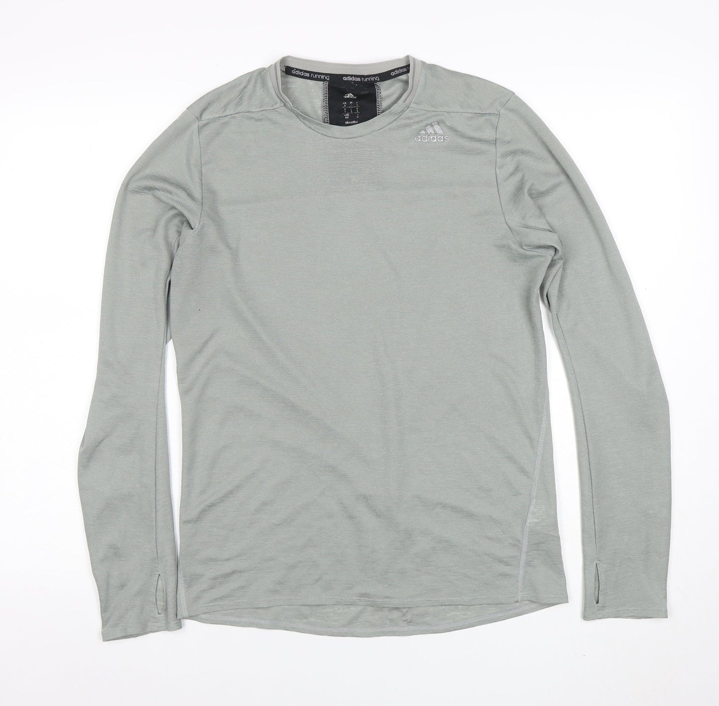 Adidas Men Grey Long Sleeve Running T-Shirt Size S