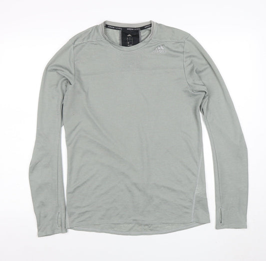 Adidas Men Grey Long Sleeve Running T-Shirt Size S