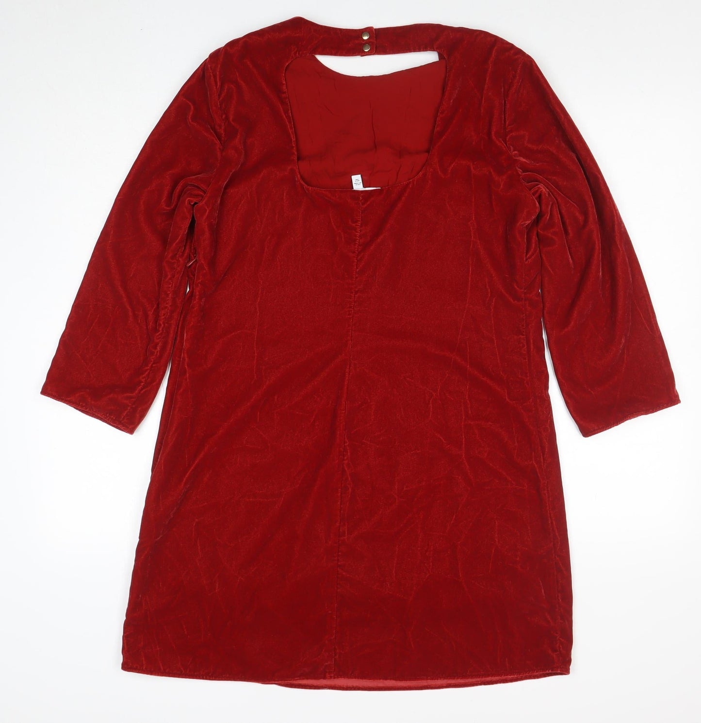B. Loren Series Women Red Velvet Shift Knee Length Dress Size 14