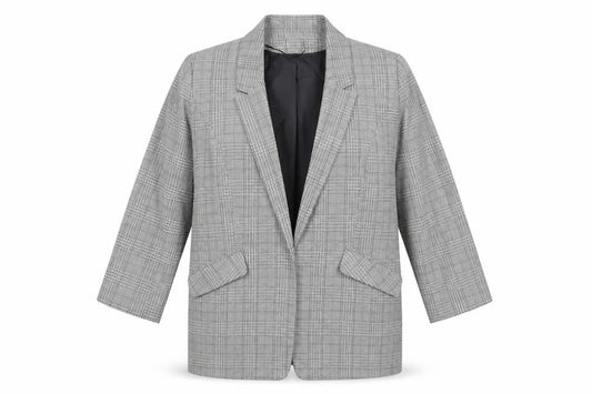 Dorothy Perkins Women's Grey Check Blazer UK14 Classic Tailored