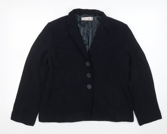 Country Casuals Womens Black Size 16 Single-Breasted Blazer Jacket