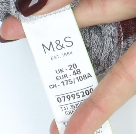 Marks and Spencer Women’s Grey Floral 3/4 Sleeve Jersey Top Size 20
