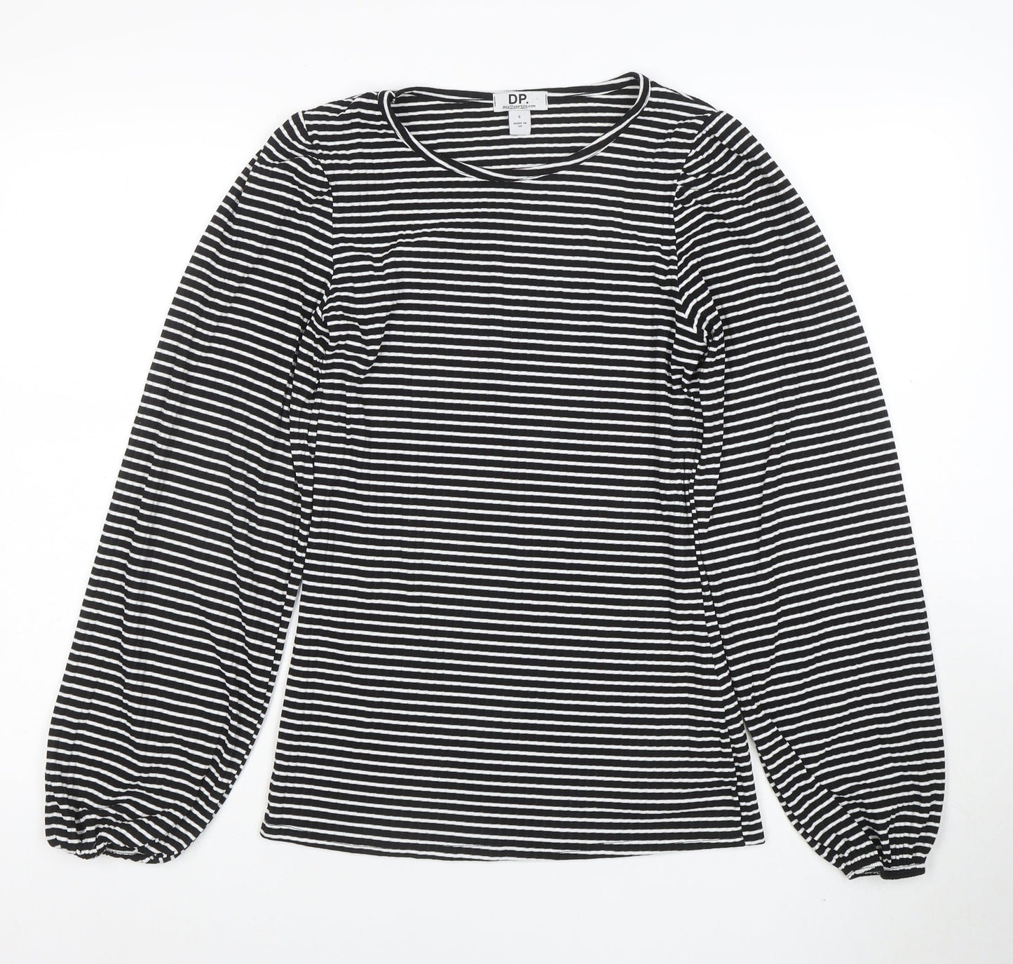 Dorothy Perkins Women’s Black Striped Long Sleeve Puff T-Shirt Size S