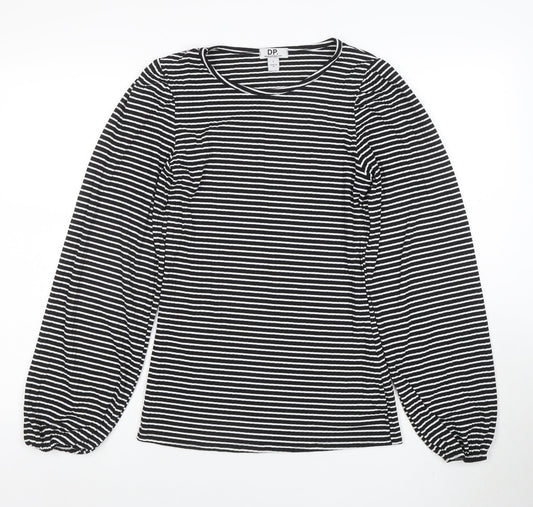 Dorothy Perkins Women’s Black Striped Long Sleeve Puff T-Shirt Size S
