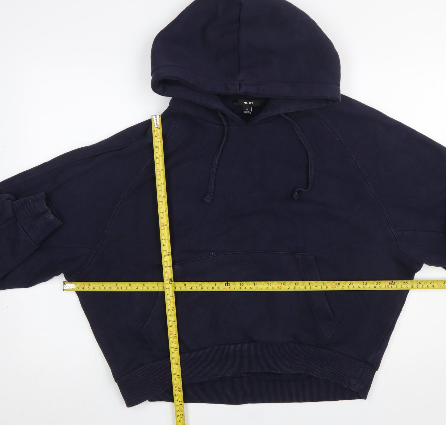 Marks & Spencer Navy Blue Cotton Blend Women's Pullover Hoodie Size 12 M