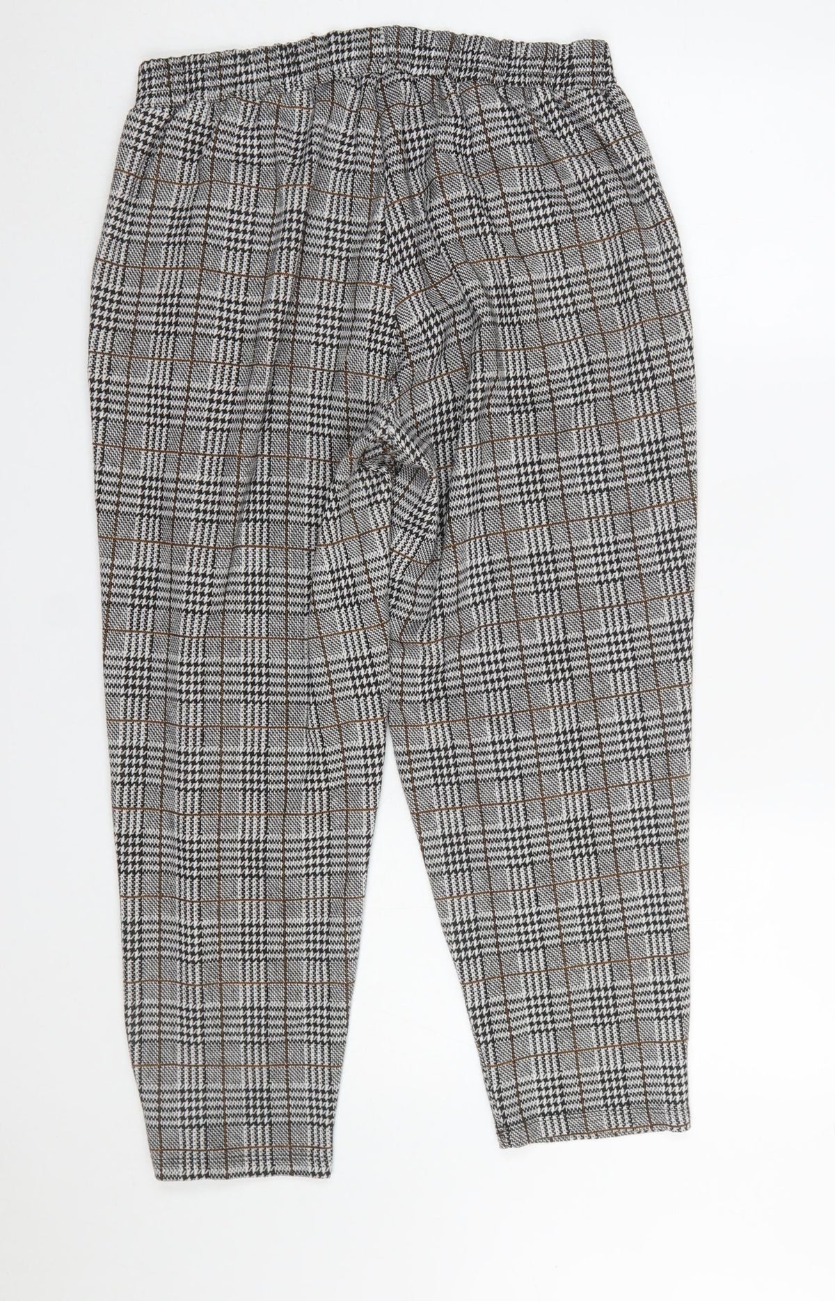 New Look Women's Grey Check Tapered Trousers Size 14