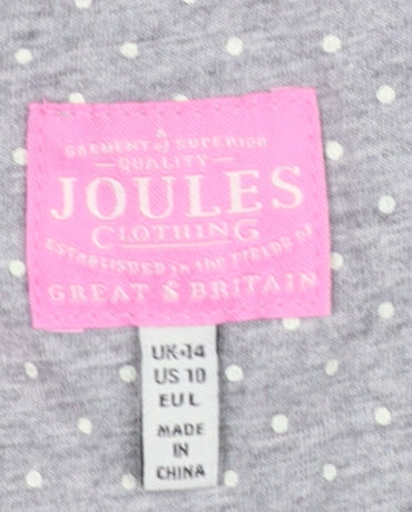 Joules Women Blue Floral Long Sleeve Pullover Sweatshirt UK 14